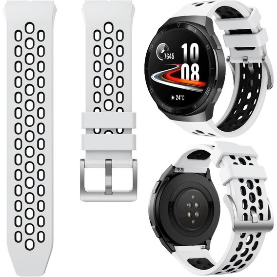 Силіконовий ремінець для Huawei Watch GT 2e, White / Black