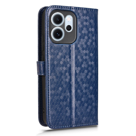 Чехол с откидной крышкой для Oppo Reno 14F, Wallet Rhombus, синий