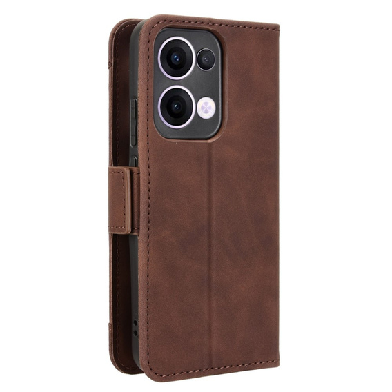 Откидной чехол для Oppo Reno 13, Card Slot, коричневый