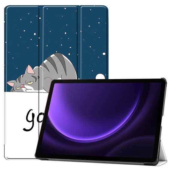 Чехол для Samsung Galaxy Tab S10 Lite / S10 FE / S9 FE, с откидной крышкой, sleeping cat