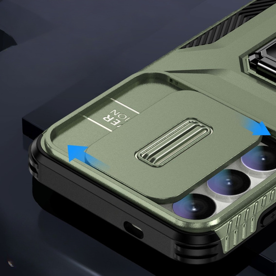 Чехол для Samsung Galaxy S24+ Plus, крышка объектива, зелёный