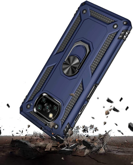Бронированный Чехол до Xiaomi Poco X3 NFC, Nox Case Ring, синий