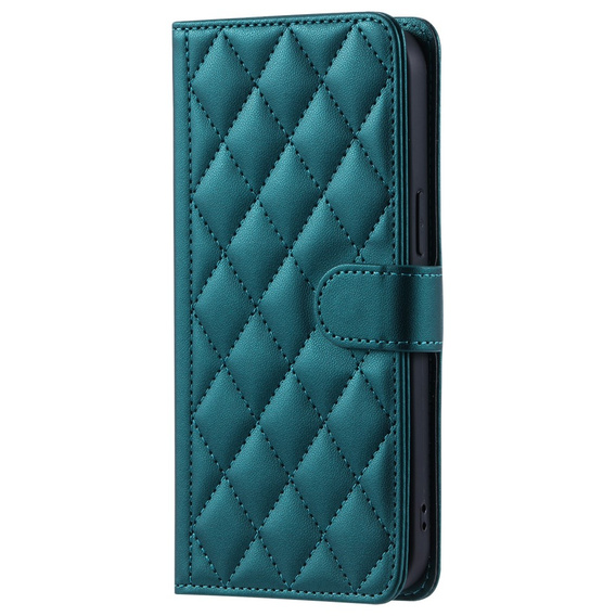 чехол-крышка для Xiaomi Redmi Note 13 Pro 4G / Xiaomi Redmi Note 14S / Xiaomi Poco M6 Pro 4G, Rhombus Crossbody Leather, тёмно-зелёный