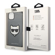Чехол Karl Lagerfeld до iPhone 14 Plus, Saffiano Choupette Head Patch, серебряный