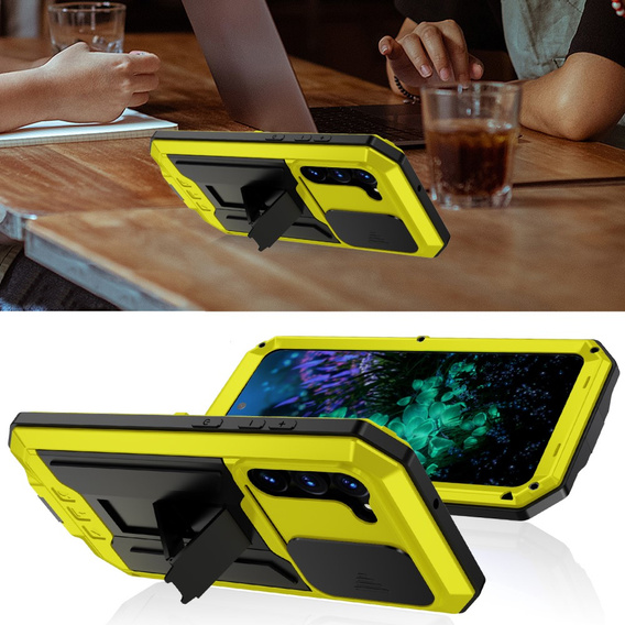 Броньований чохол для Samsung Galaxy S23 Plus, R-JUST CamShield Slide, жовтий