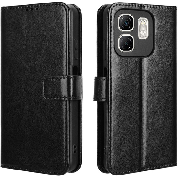 Футляр з клапаном для Infinix Hot 50i 4G, Crazy Horse Wallet, чорний