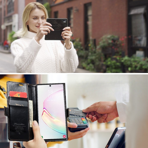 Чохол-обкладинка CASEME для Samsung Galaxy Note 10 Plus, Waxy Textured, чорний