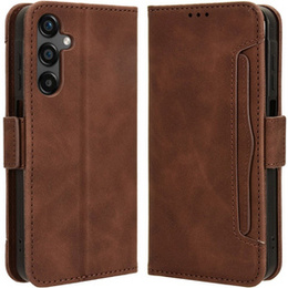Футляр з клапаном для Samsung Galaxy M55 5G, Card Slot, коричневий
