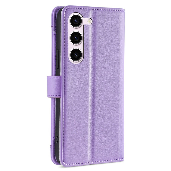 Откидной чехол для Samsung Galaxy S23, Wallet Zipper Pocket, фиолетовый