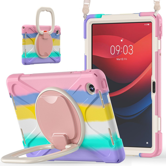 Детский чехол для Lenovo Tab M11, бронированный с ремешком, разноцветный