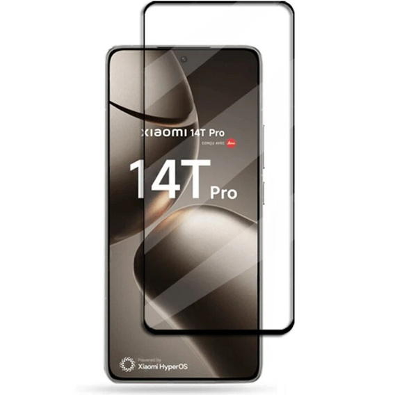 Закаленное стекло 3D для Xiaomi 14T Pro, чёрная рама