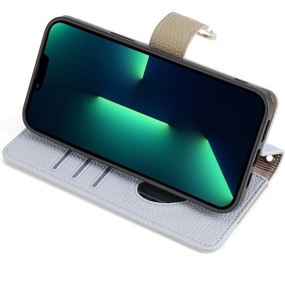 Чохол-книжка для iPhone 15 Pro Max, Wallet Zipper Pocket, з дзеркалом, м'яти