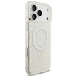 Чехол Guess IML Flowers Electroplated Allover With Beads Strap, для MagSafe, с ремешком для iPhone 17 Pro Max