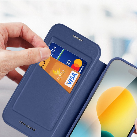 Чехол Dux Ducis для iPhone Air, Skin X Pro, с откидной крышкой, для MagSafe, темно-синий