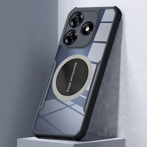 Чехол для Realme C63, с магнитной пластиной, прозрачный / черный