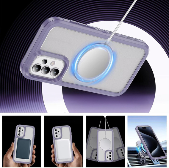Чехол с рамкой для Samsung Galaxy S23 FE, для MagSafe, прозрачный / фиолетовый