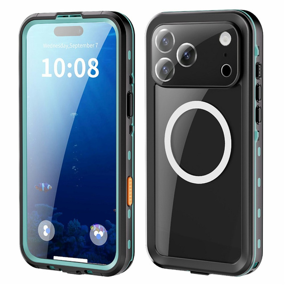 Чохол для iPhone 17 Pro Max, водонепроникний IP68, SHELLBOX MagSafe, синій