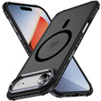 Матовый чехол для iPhone Air, бронированный, для MagSafe, дымчатый с черными боками