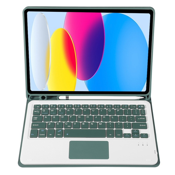 Чохол + клавіатура iPad 10.9 2022 10 Gen, TouchPad Pen Slot, темно-зелений