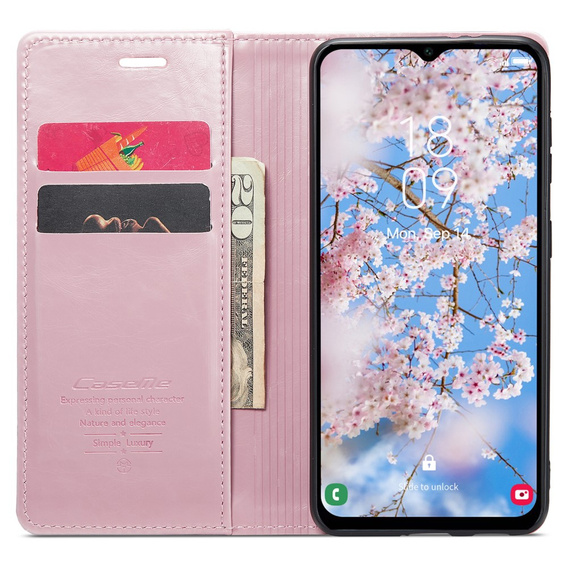 Флип-кейс CASEME для Samsung Galaxy A14 5G, Waxy Textured, розовый