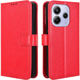 Футляр з клапаном для Xiaomi Redmi Note 14 4G, Crazy Horse Wallet, червоний