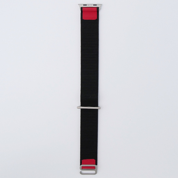 Нейлоновый ремешок для Apple Watch 1/2/3/4/5/6/7/8/SE/ULTRA 42/44/45/49 мм, чёрный / красная