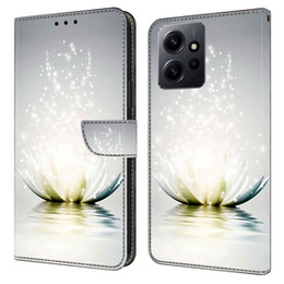 Чохол-книжка для Xiaomi Redmi Note 12 4G, Wallet, Lotos Flower, сірий