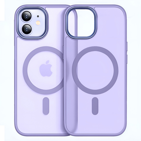 Чохол для iPhone 11, для MagSafe, ERBORD Matt Case, фіолетовий + захисне скло