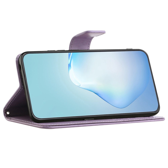 Чохол-книжка для Motorola Moto E22 / E22i, Wallet, tree i sowy, фіолетовий