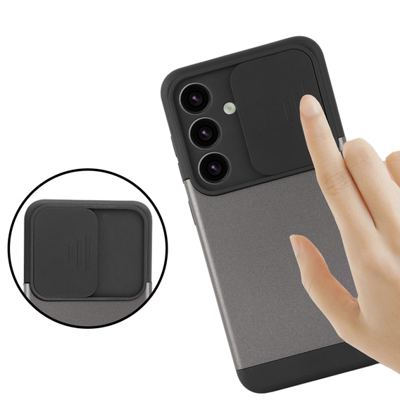 Чoхол до Samsung Galaxy S24, ERBORD CamProtect Slide Camera, сірий gunmetal