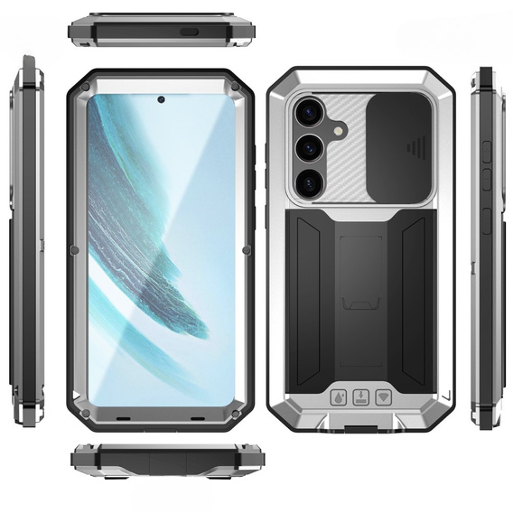 Бронированный чехол для Samsung Galaxy S25+ Plus, R-JUST, серебряный