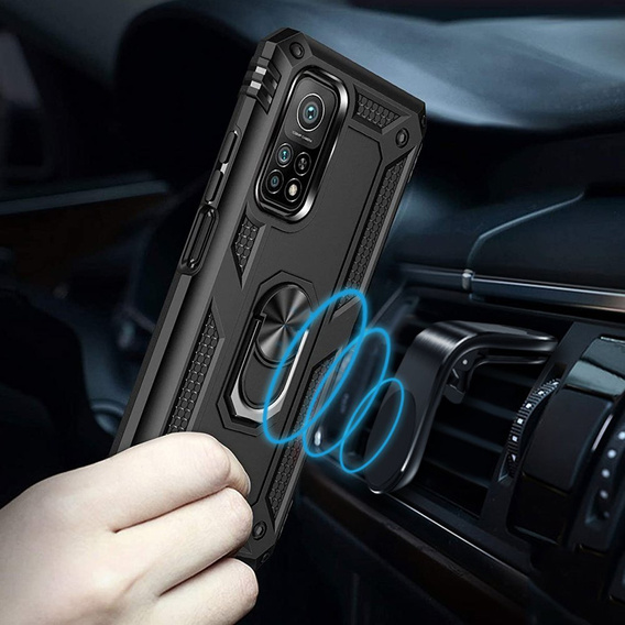 Бронированный Чехол до Xiaomi Mi 10T/Mi 10T Pro, Nox Case Ring, чёрный