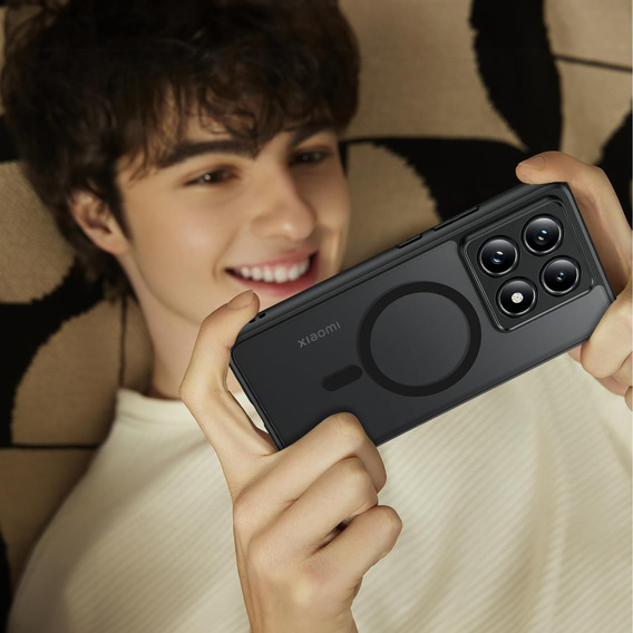 Чохол для Xiaomi 14T, для MagSafe, ERBORD Matt Case, чорний + захисне скло