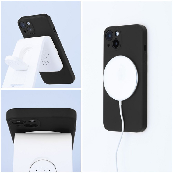 ERBORD Чехол Silicone Mag Cover для iPhone 15, чёрный