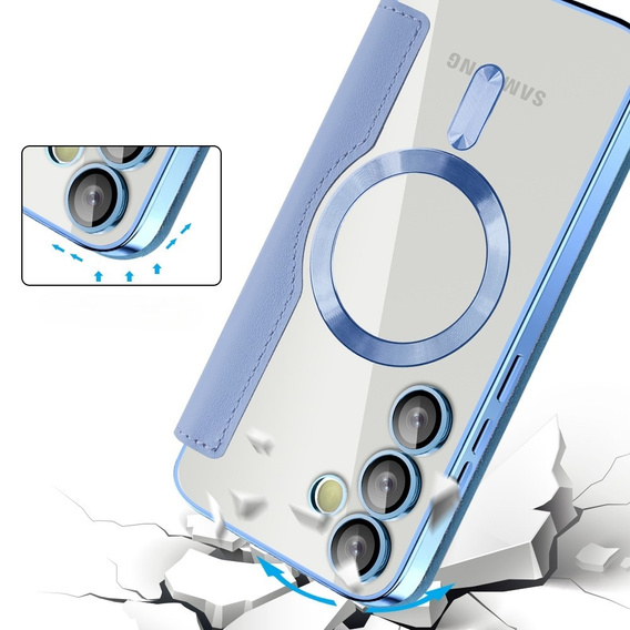 Откидной чехол для Samsung Galaxy S24 FE, RFID Wallet MagSafe CamShield, синий
