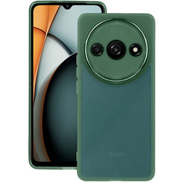Силіконовий чохол для Xiaomi Redmi A3, з захистом камери, прозорий / зелений