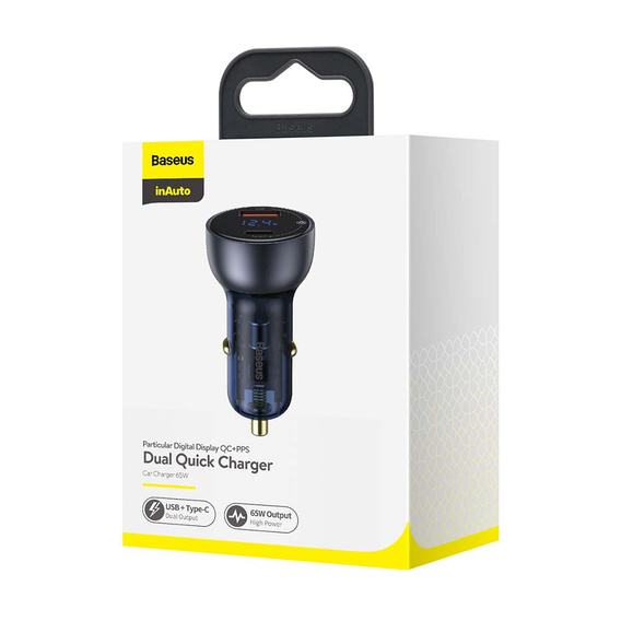 Baseus Автомобільний зарядний пристрій  2-Port USB i USB Type-C PD40W/QC3.0 - Grey