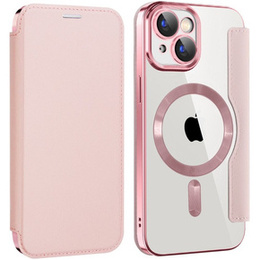 Откидной чехол для iPhone 15, RFID Wallet MagSafe CamShield, розовый