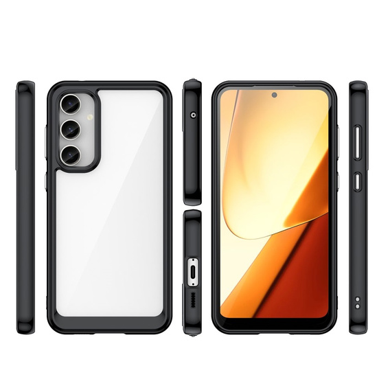 Чехол до Samsung Galaxy S23 FE, Fusion Hybrid, прозрачный / черный