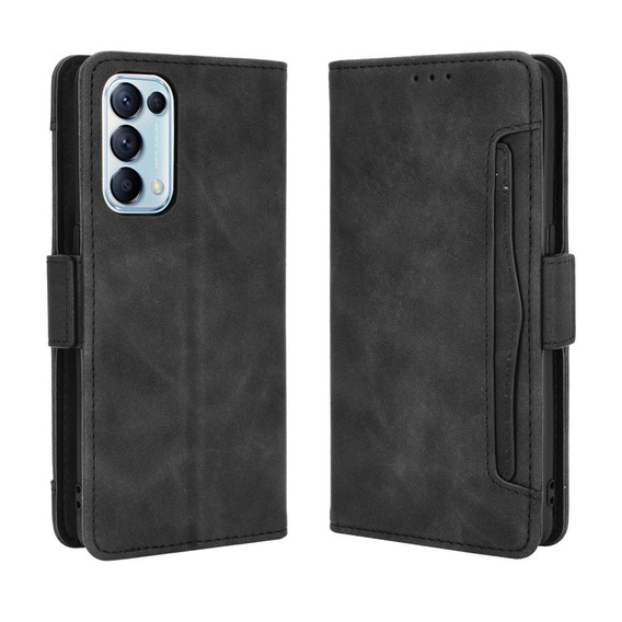 Футляр з клапаном для Oppo Reno 5 5G, Card Slot, чорний
