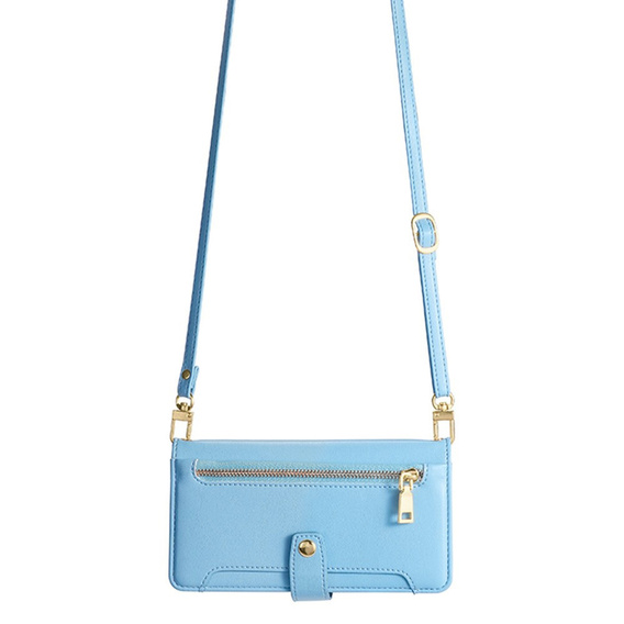 Откидной чехол для Samsung Galaxy S24 FE, Wallet Zipper Pocket, синий