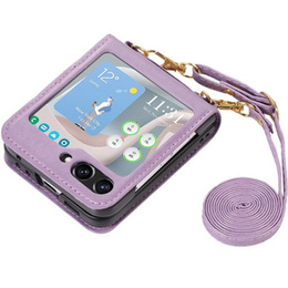 Шкіряний чохол для Samsung Galaxy Z Flip 5 5G, фіолетовий