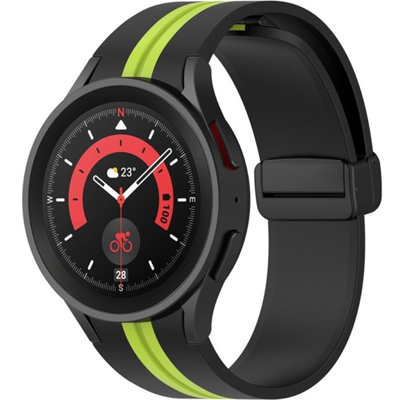 Силиконовый ремешок для Fitbit Inspire 3, Red Samsung Galaxy Watch 4 / 5 40/42/44/46/45MM PRO, Black / Lime