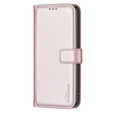 Откидной чехол для Samsung Galaxy S23 FE, BINFEN Wallet, розовый + 9H стекло  