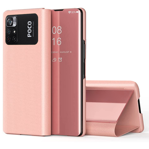 Чехол до Xiaomi Poco M4 Pro 4G, Clear View, розовый rose gold