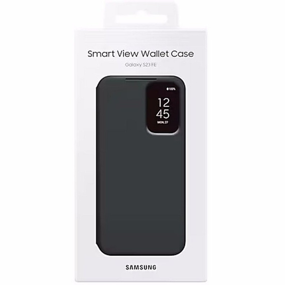 Оригинальный чехол Samsung для Galaxy S23 FE, S View Wallet Cover, чёрный