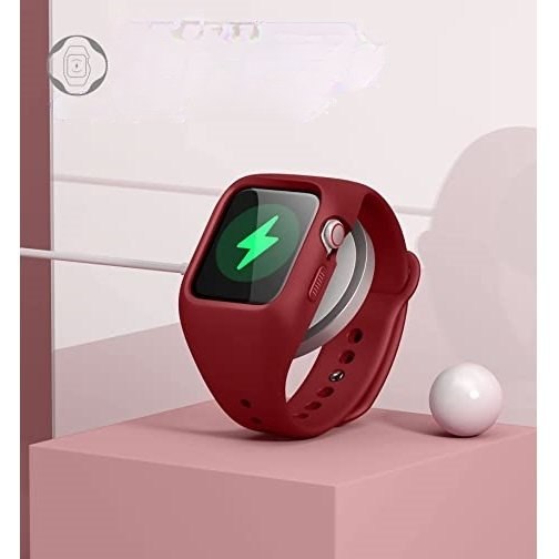 Ремінець + чохол Suritch для Apple Watch 4/5/6/7/8/SE 44/45mm, червона
