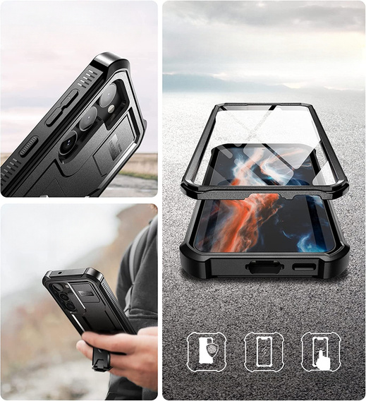 Бронированный чехол для Samsung Galaxy S23, Dexnor Full Body (Two Frames), чёрный