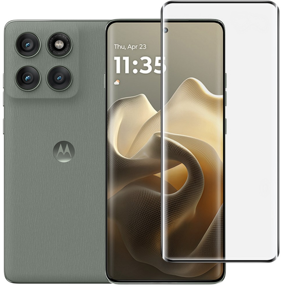 3D загартоване скло для Motorola Edge 60 Pro, чорна рамка