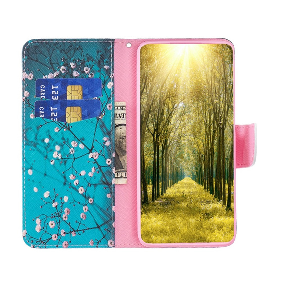Откидной чехол для Motorola Edge 40 Neo, Wallet, sakura, синий